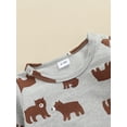 thumbnail image 5 of Qiylii Baby Boys 2 Pcs Outfits Cartoon Bear Print Romper+Suspender Pant, 5 of 7