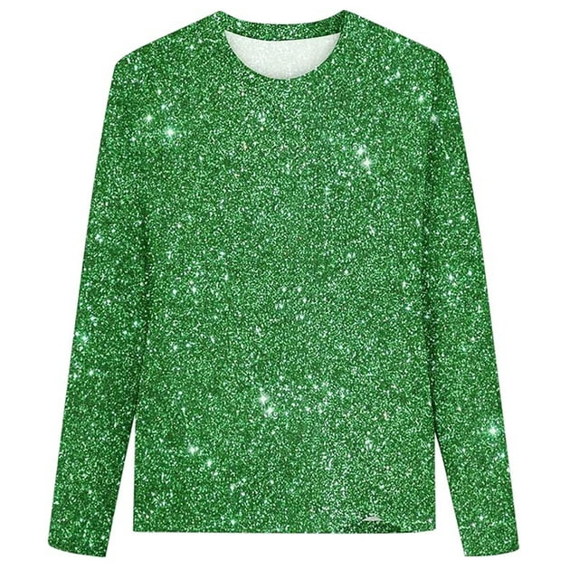 Chandail à Manches Longues à Paillettes Imprimées pour Filles, Polyester/Spandex, 2-9 Ans, Tailles 3a-9a