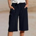 thumbnail image 1 of WILLBEST Pantalones Casuales de Verano Para Mujer, Pantalones Cortos Vaqueros Holgados de Cintura Alta, Cómodos y Con Bolsillos Para Uso Diario., 1 of 6