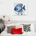 thumbnail image 3 of Orinice   Tropical Fish Canvas Wall Art Sea Animal with Blue Coral Painting Prints Marine Life Pictures for Living Room Bedroom Bathroom Navy Decor Ready to Hang (Blue)20x16in 20x16in, 3 of 3