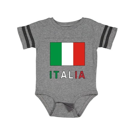 

Inktastic Italy Flag & Italia - Black Border Gift Baby Boy or Baby Girl Bodysuit