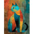 thumbnail image 1 of Qisvanset Colorful Abstract Cat Canvas Print 12x16 Inch Bar Wall Decor, 1 of 8
