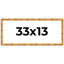 33x13 Frame Gold Bamboo Solid Wood Picture Frame | 1 Inch Moulding Width | Interior Frame Depth