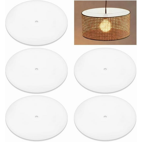 5PCS Lampshade Diffuser 7.9inch Diameter with 10mm Center Hole Lampshade Light Diffuser White Lamp Shade Light Diffuser Plastic Flat Round Dustproof Lamp Shade Replacement White