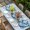 Blue White, variant on Navy Blue Seahorse Table Cloths for 3 Foot Rectangle Tables, Summer Coastal Bubbles Ocean Waves Patio Waterproof Elastic Fitted Tablecloths, Washable Rectangular Table Cover for Camping