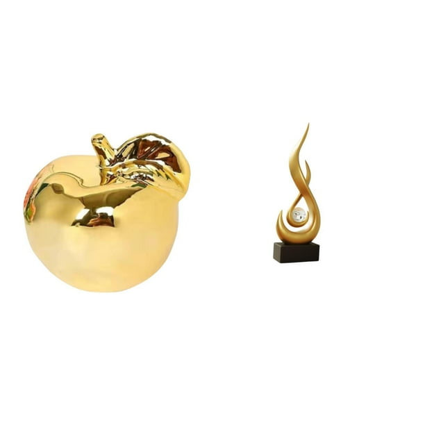 Escultura De Fruta, Figura De Cerámica, Decoración, Colección, Adorno Artesanal, Estatua Para Porches, Restaurantes, Oficinas, Recuerdo De Escritorio Con Fuego Abstracto, Figura De Llama De