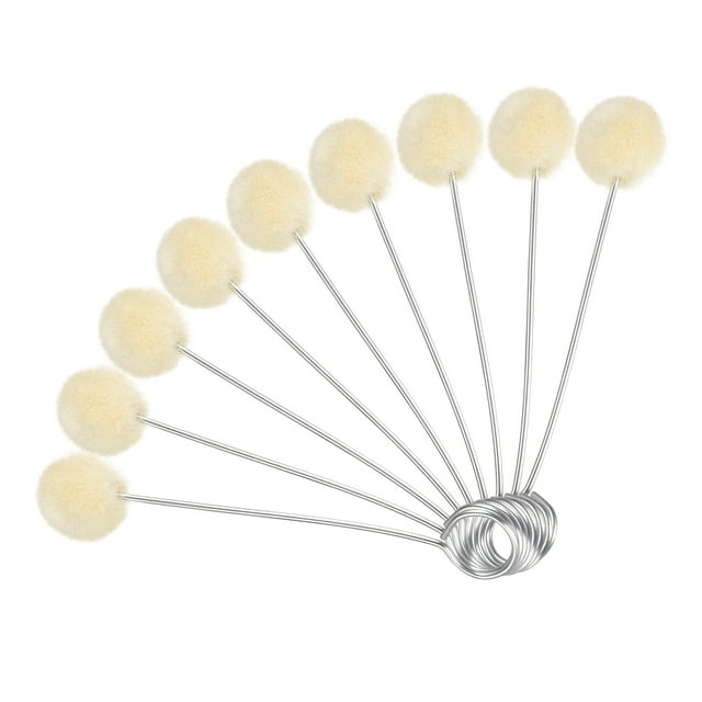 20Pcs Bola de Lana Aplicadores de Tinte de Cuero Herramienta de 4.9" Cepillo de Bolas de Lana con Mango de Acero para Proyectos de Manualidades DIY