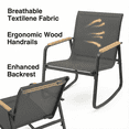 thumbnail image 7 of Aiho 3-Piece Outdoor Rocking Patio Set with Coffee Table, for Porch, Garden, Backyard - Black, 7 of 7