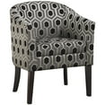 thumbnail image 1 of Pemberly Row Chaise d'Appoint à Dossier en Tonneau en Gris et Blanc, 1 of 2