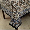thumbnail image 3 of Homestead Block Print Tablecloth 60x90 for Rectangle Tables Blue Red Cotton Kalamkari Paisley Floral Kitchen Table Linen, 3 of 6