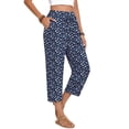 thumbnail image 5 of Fantaslook Womens Capri Pants Drawstring Casual Palazzo Trousers with Pockets Loose Floral Lounge Pants Pajama Bottoms, 5 of 9