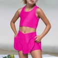 thumbnail image 3 of Active Girls Outfits and Sets for Playwear Comfortable Summer Toddler Clothing Vest and Skort Casual Sports Apparel for Children Ages Four to with Elastic Waistband, 3 of 3