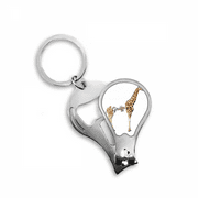 Giraffe's Height Stature Neck Fingernail Clipper Cutter Opener Key Chain Scissor