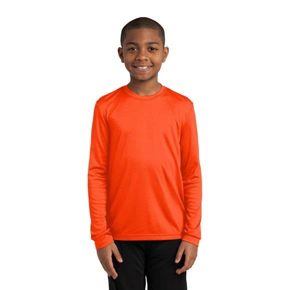 Sport-Tek &#174;  Youth Long Sleeve Posicharge &#174;  Competitor&#153; Tee. Yst350ls L Neon Orange