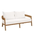 thumbnail image 2 of Modway Brisbane Causeuse de Patio Extérieure en Bois de Teck, Blanc Naturel, 2 of 8