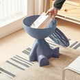 thumbnail image 4 of Table de Nuit Moderne Bleue avec Rangement à Dessus Relevable, Table d'Appoint Ronde pour Chambre, Salon, Balcon, Bureau, Table d'Accent avec Compartiment Caché, Déco Maison Multifonctionnelle, 4 of 7