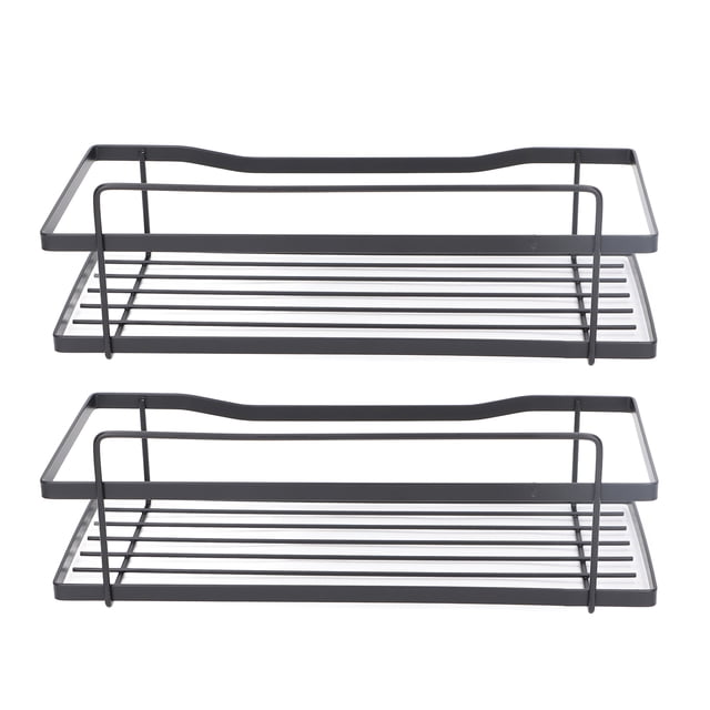 Organizador de Pared para Baño ANGGREK Estantes Adhesivos Color Negro