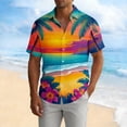 thumbnail image 5 of Gamivast Mens Hawaiian Shirts Short Sleeve Sunset Landscape Graphic Beach Shirts Quick Dry Soft Tropical Shirts Summer Vacation Luau Party Camp, 5 of 5