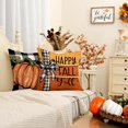 thumbnail image 3 of Fall Pillow Covers 16 x 16 Inch Set of 4, Buffalo Bowknot Pumpkin Maple Leaf Decorative Throw Cushion Cases Farmhouse Thanksgiving Decor Indoor Decoration for Home Sofa Couch (Orange) 392-16, 3 of 6