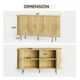thumbnail image 5 of MARNUR Sideboard Buffet Cabinet 55" Storage Cabinet with 2 Sliding Tambour Doors, Adjustable Shelves for Kitchen Office Bedroom Hallway Entryway, Oak, 5 of 10