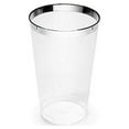 thumbnail image 2 of " OCCASIONS " 100 Pieces Wedding Party Disposable Plastic Tumblers Cups (12 oz, Clear & Silver Rimmed Tumbler), 2 of 3