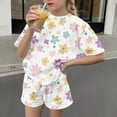thumbnail image 4 of Eltusu Girls Outfit Sets, Loose Fit Short Sleeve 2 Pieces Summer Clothing Sets Multicolor Size 13-14T, 4 of 5
