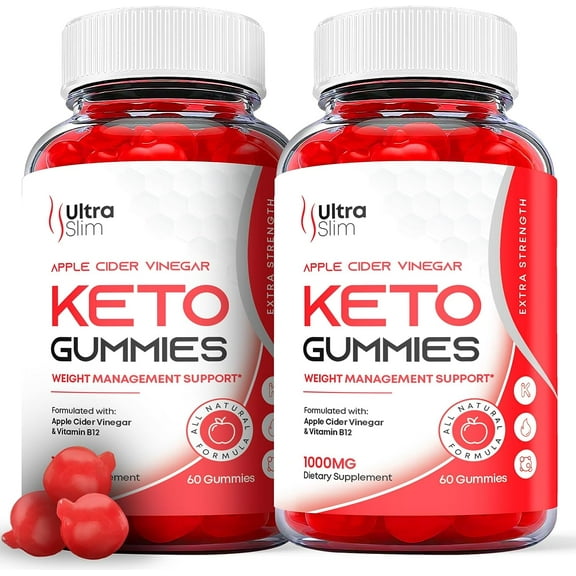(2 Pack) Ultra Slim Keto ACV Gummies - Apple Cider Vinegar Supplement for Weight Loss - Energy & Focus Boosting Dietary Supplements for Weight Management & Metabolism - Fat Burn - 120 Gummies