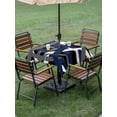 thumbnail image 3 of Navy Blue Black Geometric Outdoor Tablecloth - 60x60 Inch Square Dining Table Cover, Modern Art Abstract Grey Line Waterproof Outdoor Table Cloth with Umbrella Hole & Zipper for Picnic/Patio/Party, 3 of 7