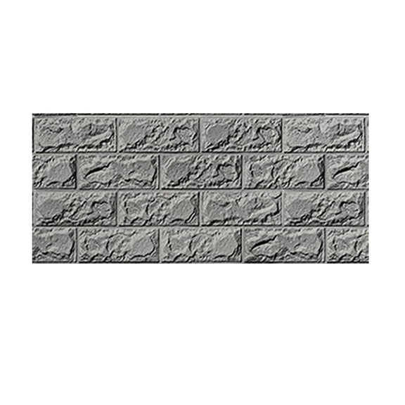 unbranded Self-adhesive 3D Brick Pattern Wallpaper Bedroom Living Room Modern Wall Background TV Decor Wallpaper (Grey)