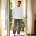 thumbnail image 6 of VV AVEORS Christmas Pajamas For Men Cotton Plaid Pajama Set Long Sleeve Pj Set Comfy Sleepewear Crew Neck Pajama With Pants Dark Gray 3XL, 6 of 7