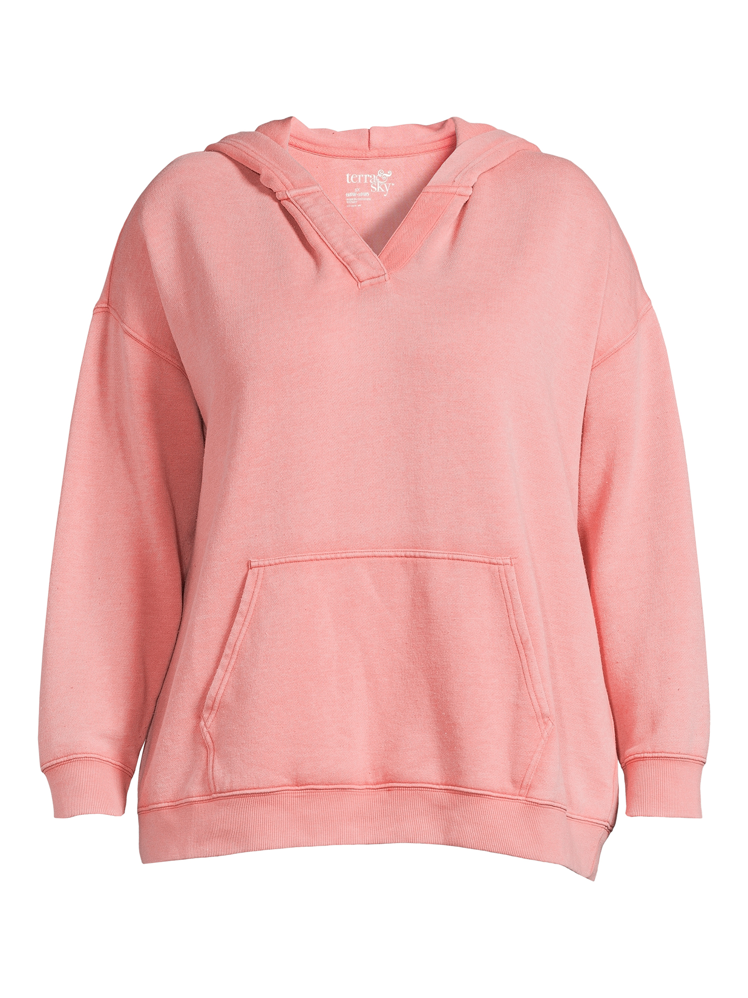 Terra & Sky Women's Plus Size Hooded Pullover Sweatshirt