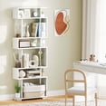 thumbnail image 6 of Costway 2 PCS Bookcase 6-Tier Bookshelf with Anti-Tipping Kit Freestanding Display Shelf White, 6 of 9