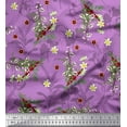 thumbnail image 1 of Soimoi Purple Viscose Chiffon Fabric Leaves,Primrose & Cottonball Flower Print Fabric by Yard 42 Inch Wide, 1 of 1