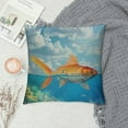 thumbnail image 2 of PHYHOO Shark Throw Pillow Cushion Cover, with on Top of The Water Humorous Image, Decorative Square Accent Pillow Case, Blue Orange White, 2 of 5