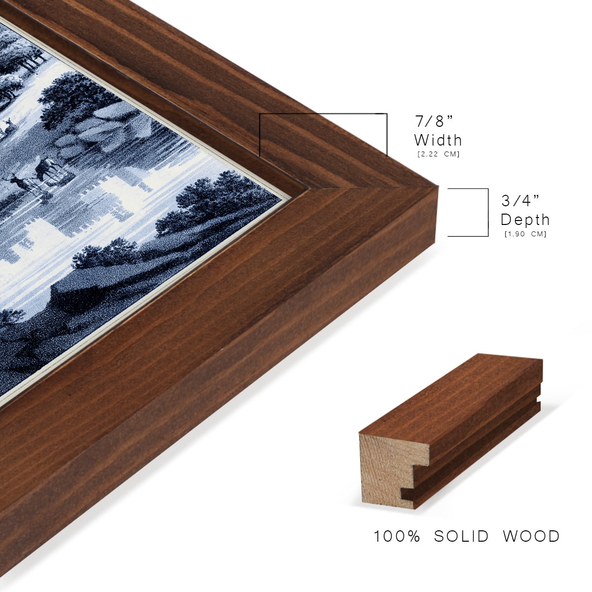 Estate View II -Framed Print w/glass-Chestnut