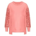 thumbnail image 3 of Patlollav Women Fall Winter Tops Pullover Color Circular Neck Long Sleeve Blouse Sweatshirts, 3 of 6
