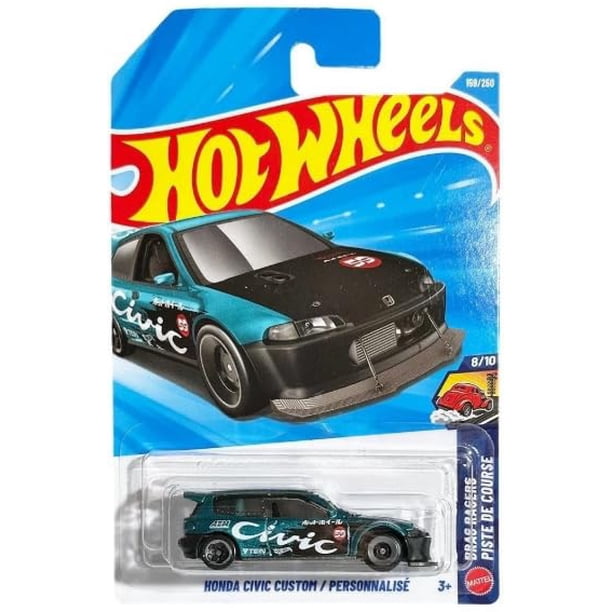Vehículo de juguete fundido a presión Hot Wheels Honda Civic, color verde azulado, escala 1:64