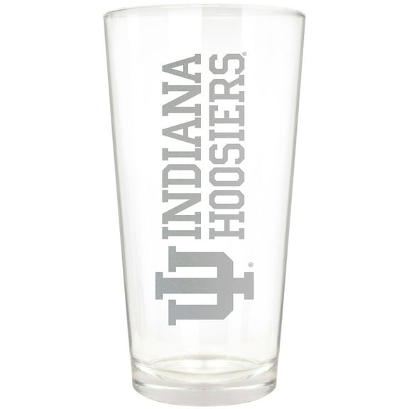 Indiana Hoosiers Etched 16oz. Vertical Rally Cry Pint Glass