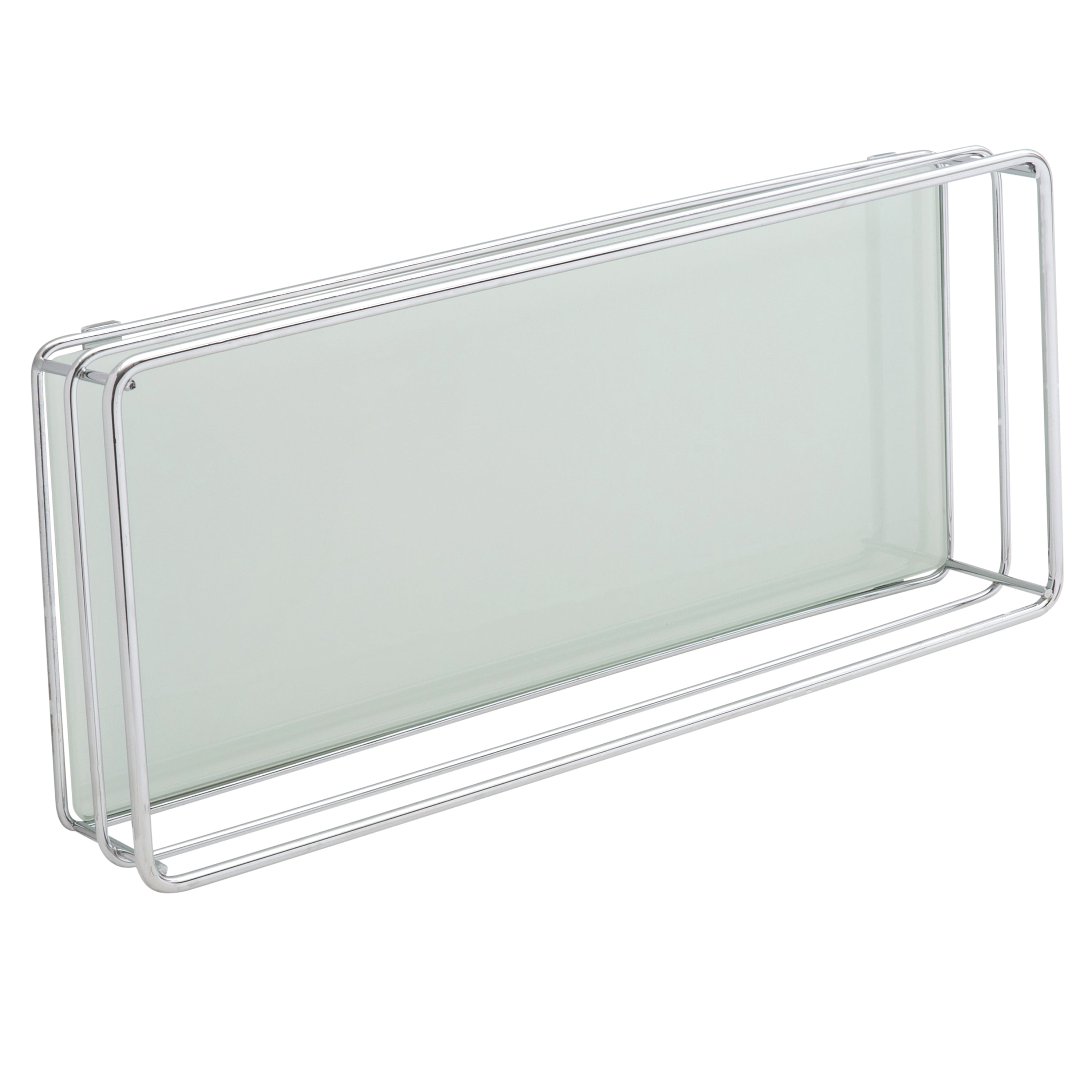 ELLE Paris Limoges Collection Metal Freestanding Vanity Tray Chrome