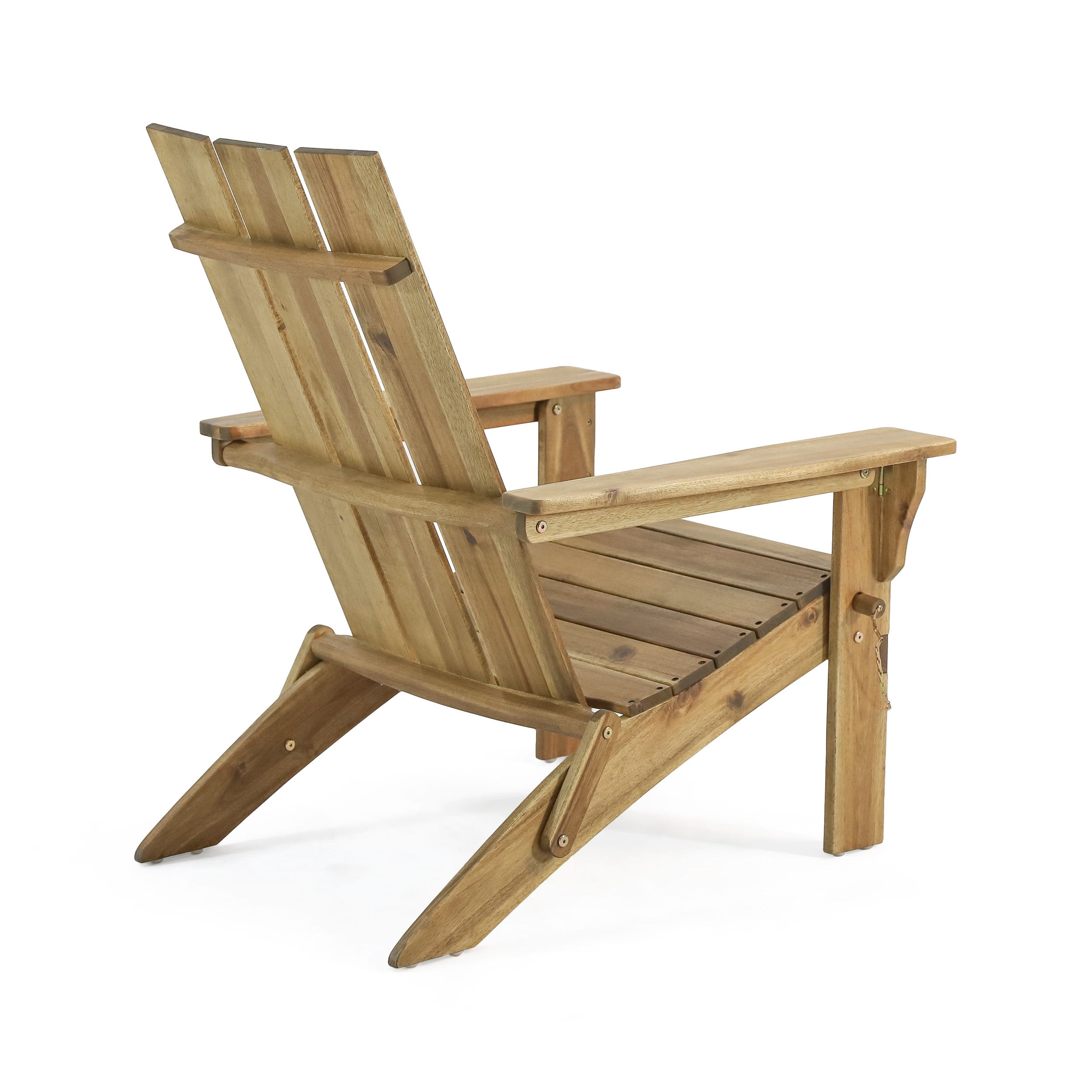 Noble House Zuma Outdoor Acacia Wood Foldable Adirondack Chair Natural Stained