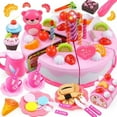 thumbnail image 3 of Kids Educational Toy Simulation DIY Birthday Cake Model Kitchen Pretend Play Cutting Fruit Food Toy for Toddler Children Gift, 3 of 7
