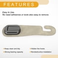 thumbnail image 7 of Unique Bargains 1 Pcs Universal Car Seat Headrest Hook for Most Car, SUV, Truck Car Seat Back Organizer Hooks Sturdy Faux Leather Metal Light Khaki 7.01"x2.09", 7 of 7