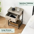thumbnail image 3 of End Table Nightstand with Drawer and Storage Shelf Side Table Bedside Tables for Living Room Bedroom, Easy to Install, 3 of 9