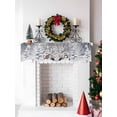 thumbnail image 5 of Grey Christmas Mantel Scarf Fireplace Decorations for Living Room, Gnomes Xmas Snowflake Gifts Winter Fireplace Mantel Scarf Cover Runner for Halloween/Thanksgiving/Christmas Decor 90"x17", 5 of 6