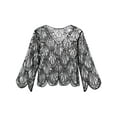 thumbnail image 7 of TiaoBug Women Vintage Hollow Lace Bolero Cardigan Sequins Cape Evening Party Dress Shrug Cover Up Silver One Size, 7 of 7