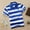 Blue Striped, variant on Boy's Short Sleeve Cartoon Cotton Jersey Striped Polo Shirts Kids Tops