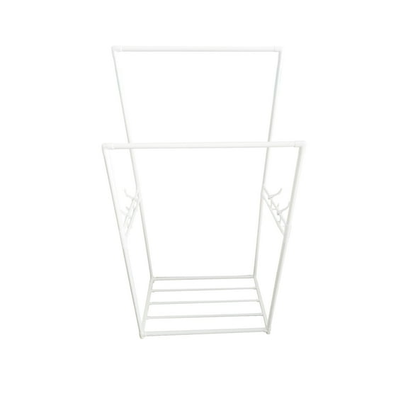 Zmeidao Double Rod Clothing Garment Rack, Rolling Hanging Clothes Rack, 4 Hooks, Multi-functional Clothes Rack for Bedroom,Living Room,Clothing Store