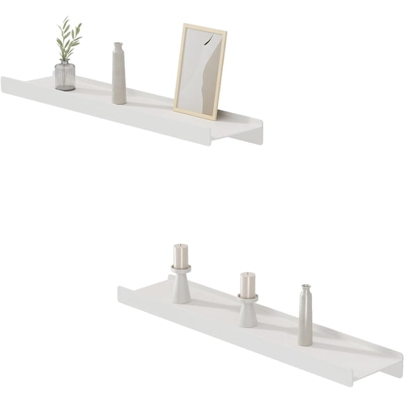 Danpoo White Floating Shelves - Metal Wall Mounted Shelves for Bathroom, 20inch