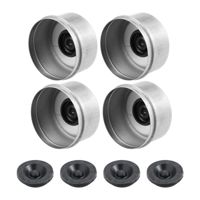 Unique Bargains 4pcs 2.72' Trailer Axle Dust Cap Cup Grease Cover with 4pcs Rubber Plugs Set for Trailer Camper RV