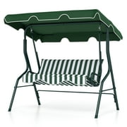 Costway 3 Seats Patio Backyard Canopy Steel Frame Swing Glider Hammock Cushioned